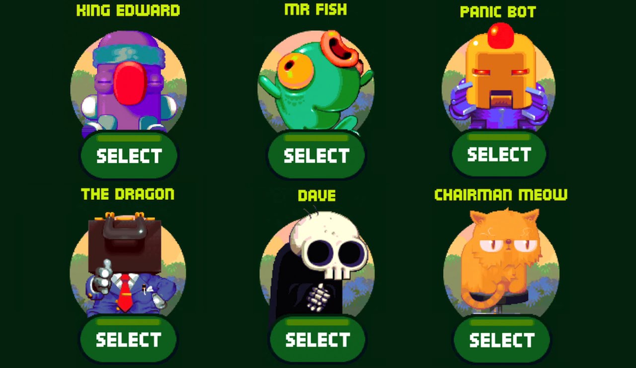 Có 6 nhân vật khác nhau để người chơi lựa chọn Có 6 nhân vật khác nhau để người chơi lựa chọn