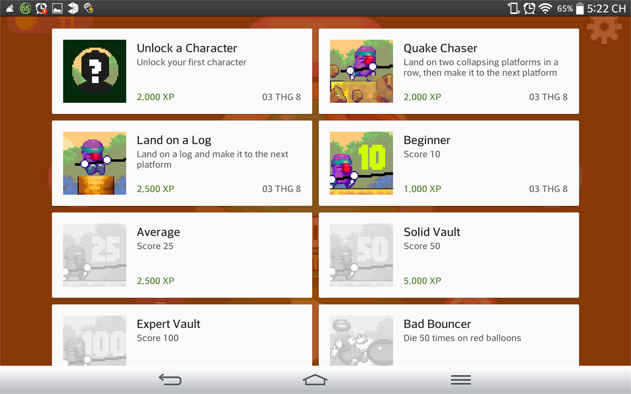 Game cũng có một loạt các bảng thành tích để game thủ chinh phục Game cũng có một loạt các bảng thành tích để game thủ chinh phục