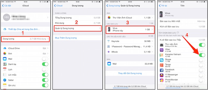 Quản lý dung lượng lưu trữ trên iCloud Quản lý dung lượng lưu trữ trên iCloud