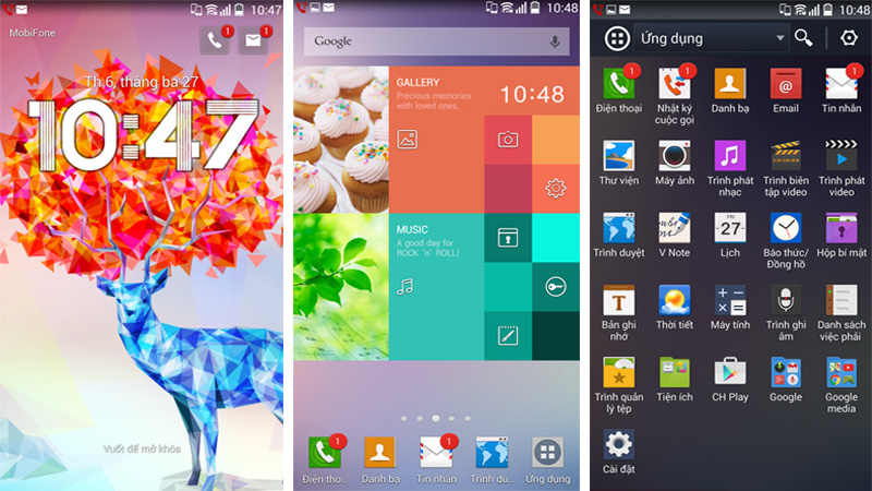 Giao diện pantech a900l