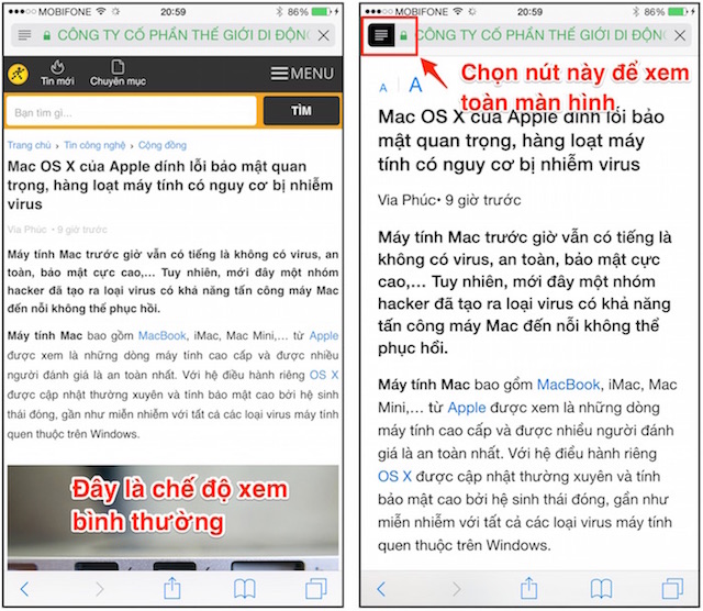 Xem ở chế độ Read mode.