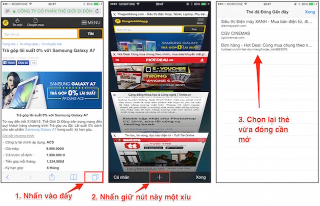 Truy cập những trang vừa đóng nhanh hơn