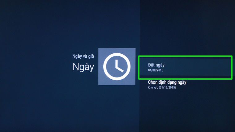 Đặt ngày chính xác cho tivi