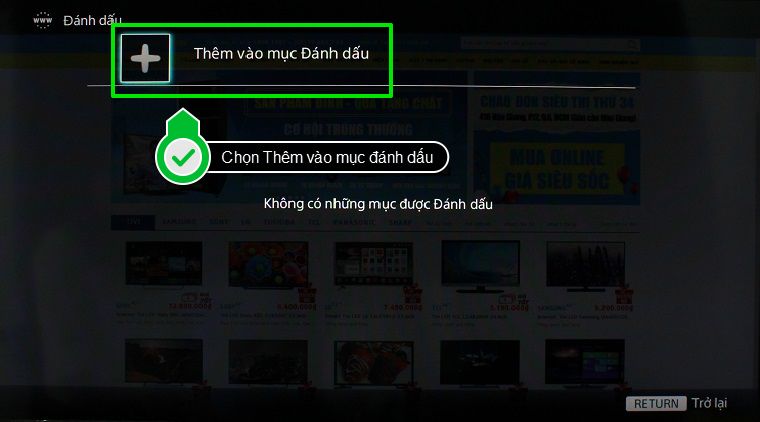 Chọn Thêm vào mục đánh dấu để thêm trang web