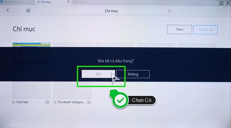 Chọn Có để xác nhận