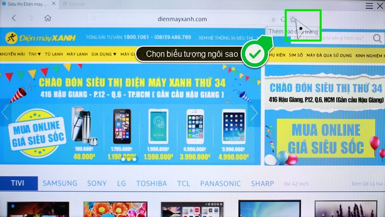 Trang web đã được thêm vào mục ưa thích