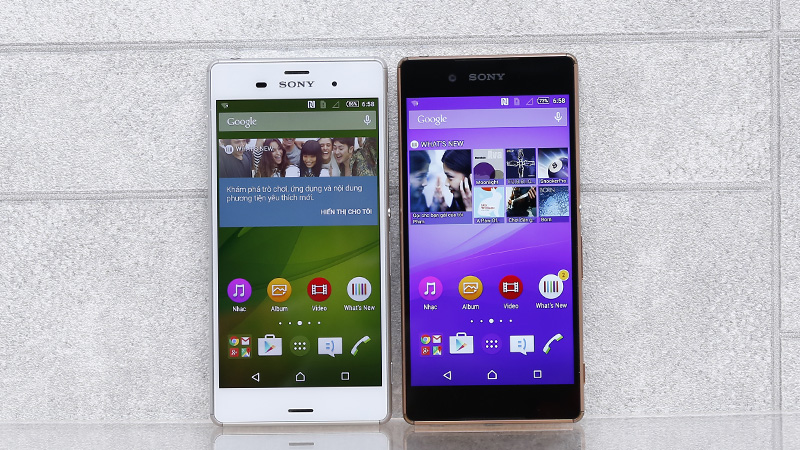 mặt trước Sony Xperia Z3 và Z3 Plus