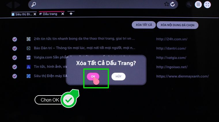 Chọn OK để xác nhận