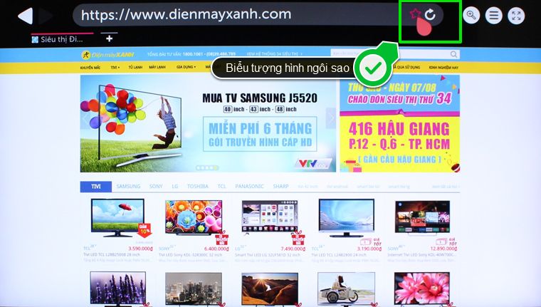 Chọn biểu tượng hình ngôi sao