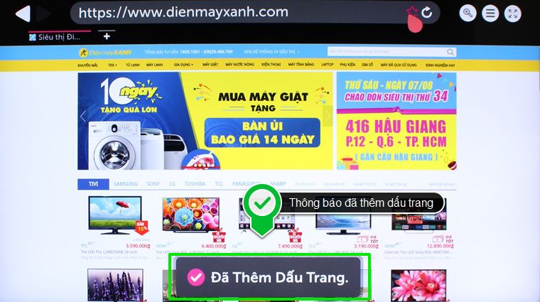 Dấu trang đã được lưu lại