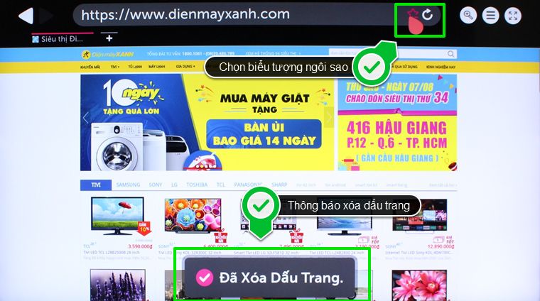 Nhấn vào biểu tượng ngôi sao lần nữa để xóa dấu trang
