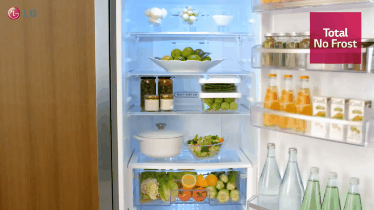 Hệ thống khí lạnh đa chiều trên tủ lạnh LG > Những luồng khí liên tục bù đắp hơi lạnh bị thất thoát