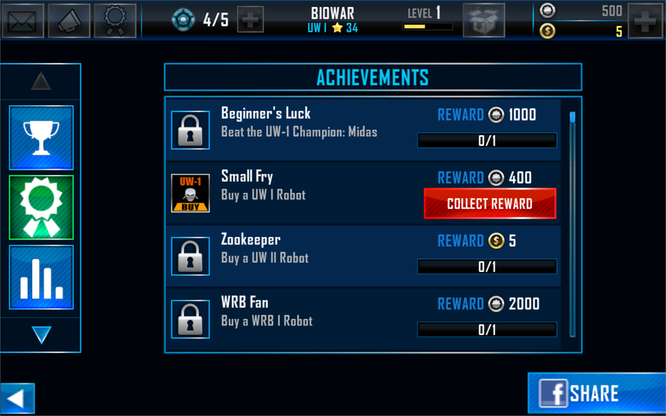 Game có hệ thống thành tích khá nhiều