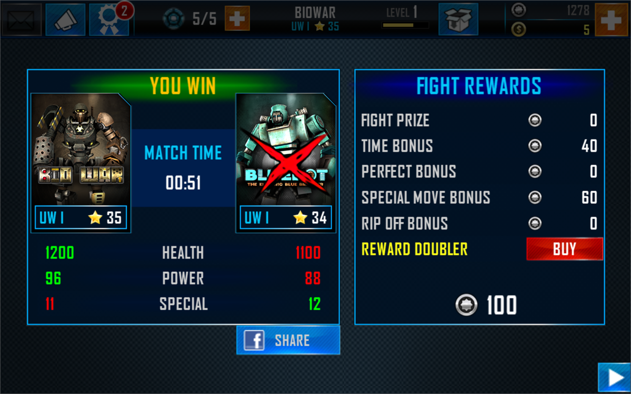 Sau mỗi trận đấu, bạn sẽ được thưởng một số tiền nhất định