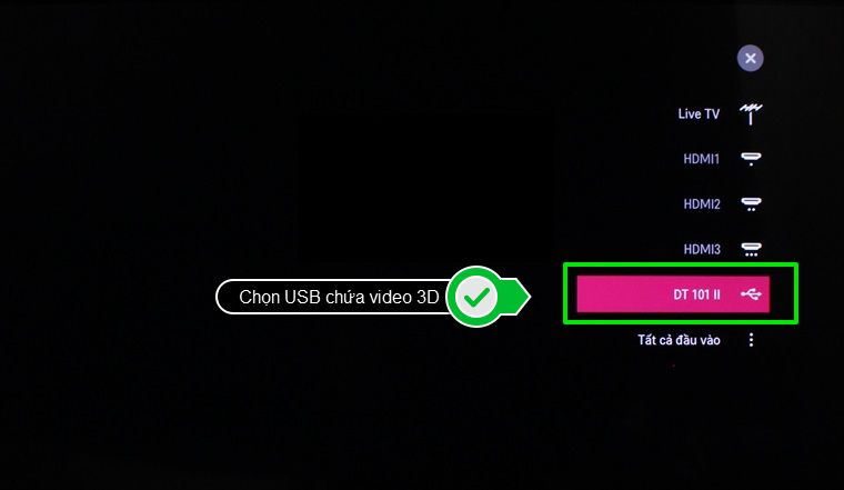 Chọn USB có video 3D