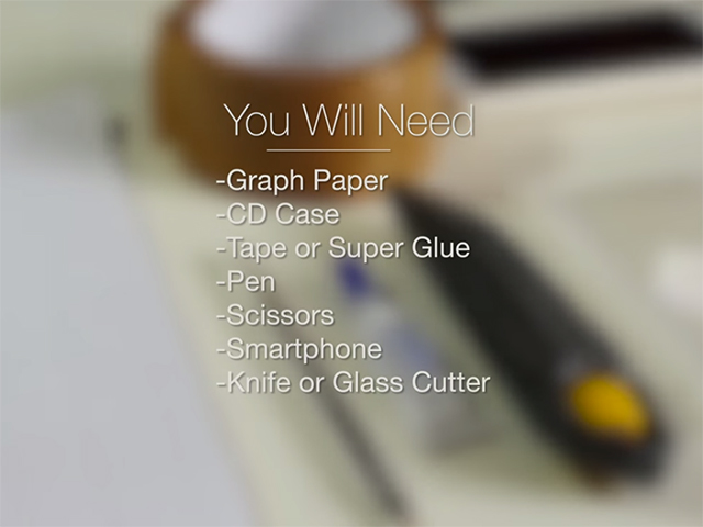 chuẩn bị dụng cụ làm phụ kiện xem 3D trên smartphone