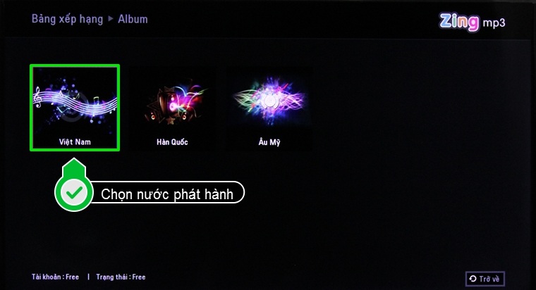 Chọn nước phát hành Album