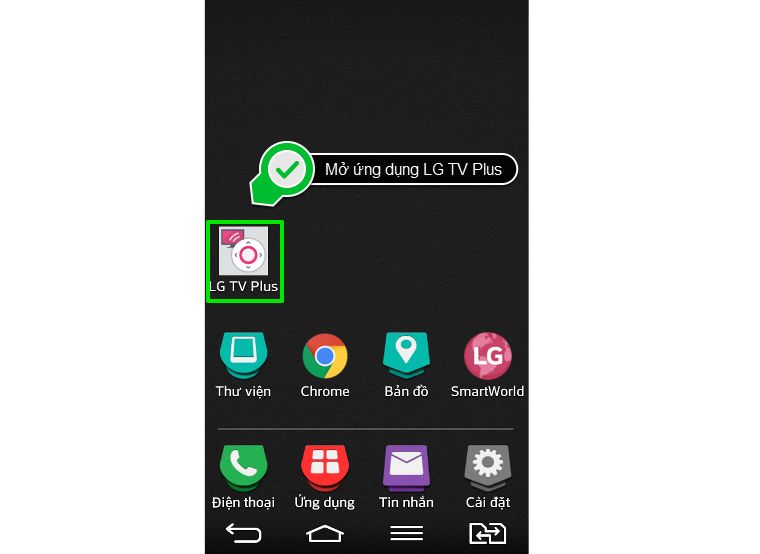 Mở ứng dụng LG TV Plus
