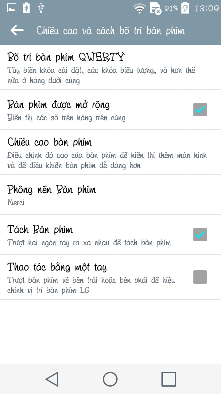 Chiều cao và cách bố trí bàn phím