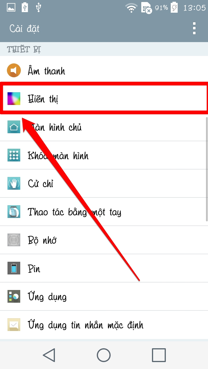 Vào Cài đặt > Hiển thị > Kiểu chữ