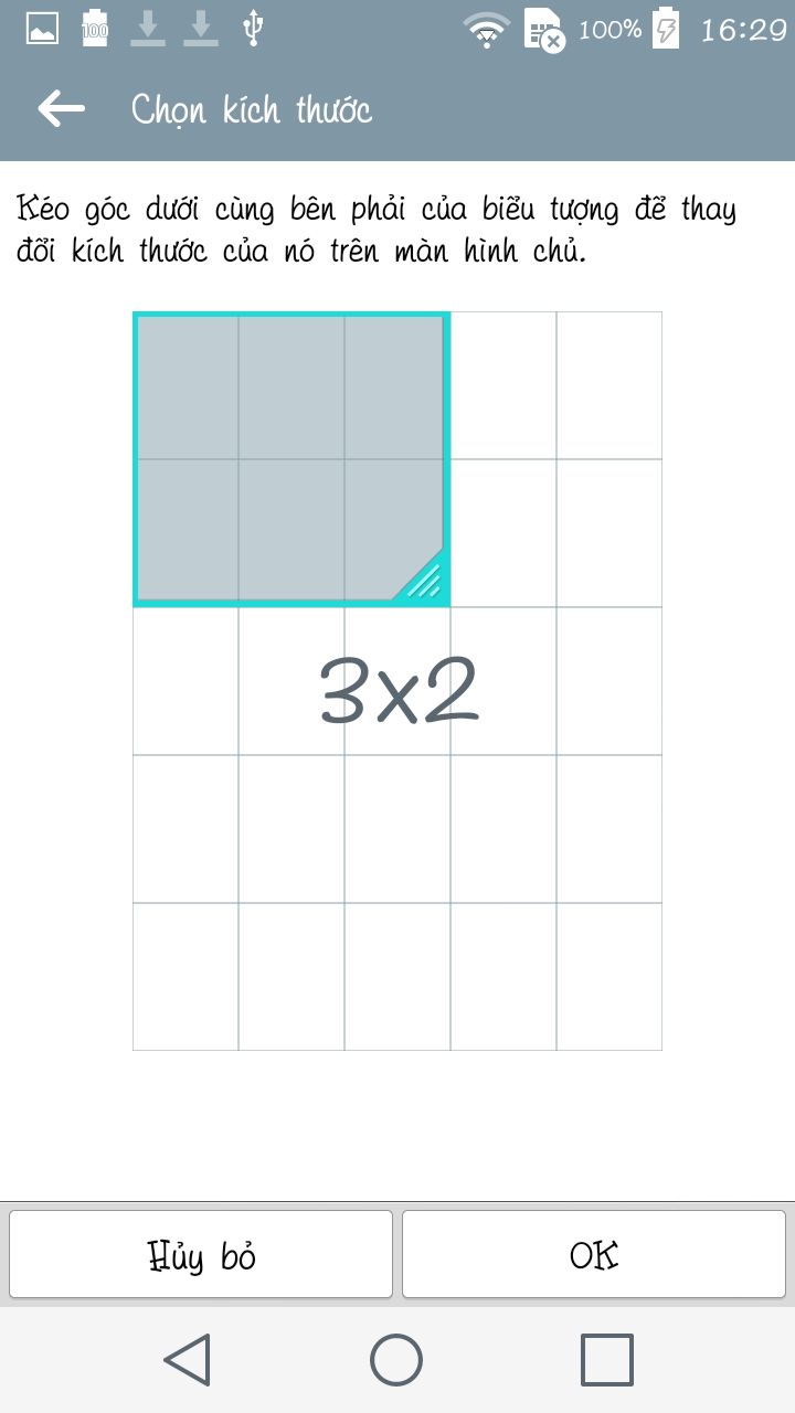 Chọn kích thước