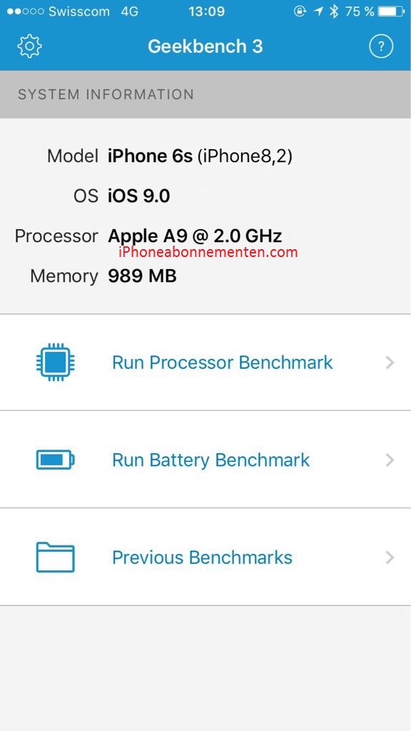 Cau hinh iPhone 6S bi ghi nhan tren Geekbench 3