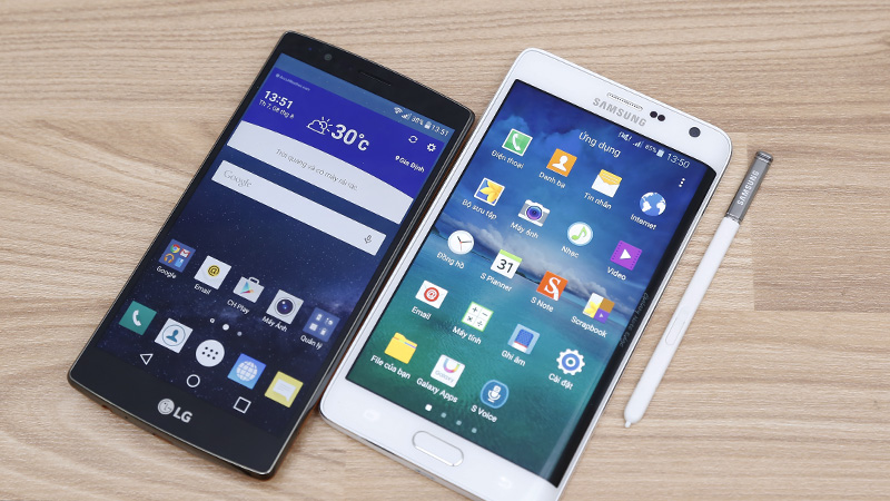 so sánh màn hình g4 và note edge