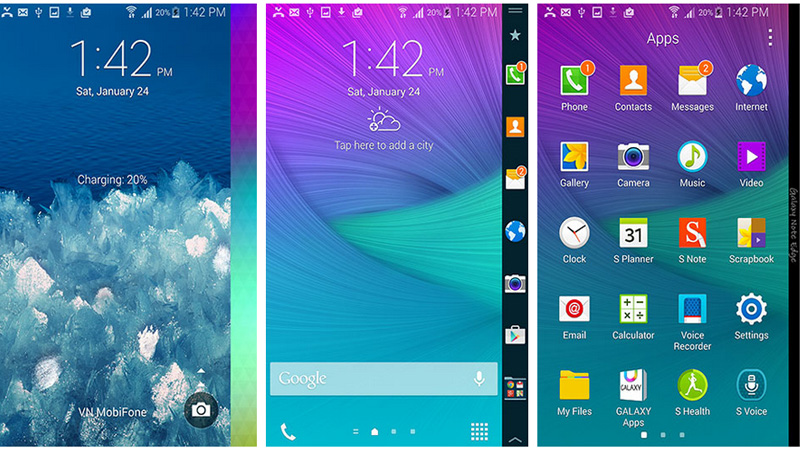 Giao diện note edge