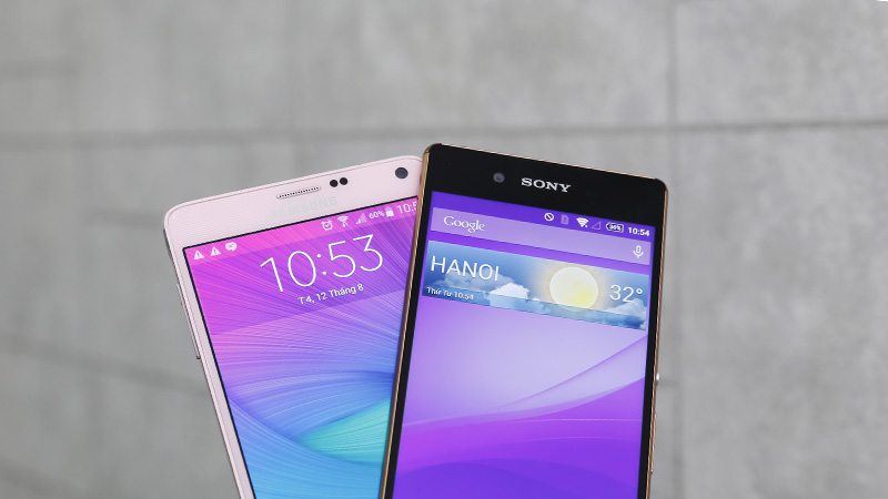 So sánh galaxy note 4 và sony xperia z3 plus