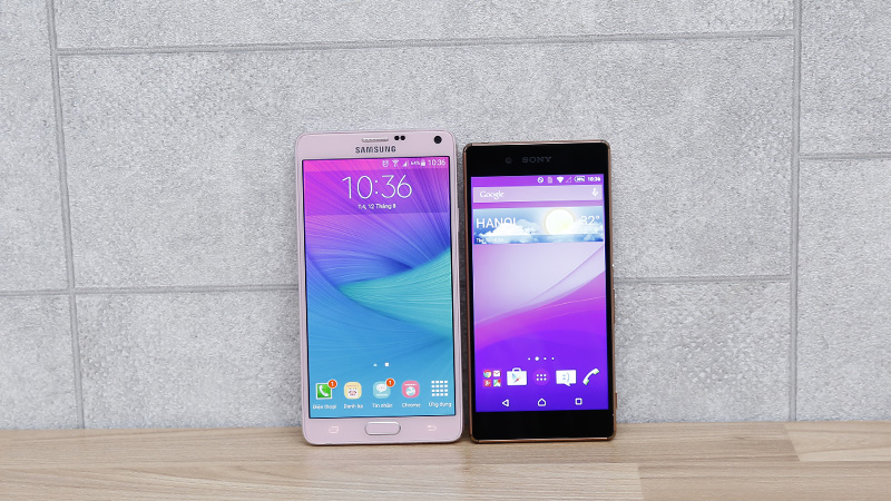 So sánh galaxy note 4 và sony xperia z3 plus