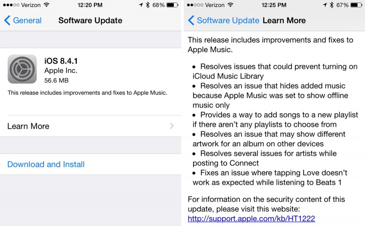 iOS 8.4.1 được tung ra cho người dùng iPhone, iPad