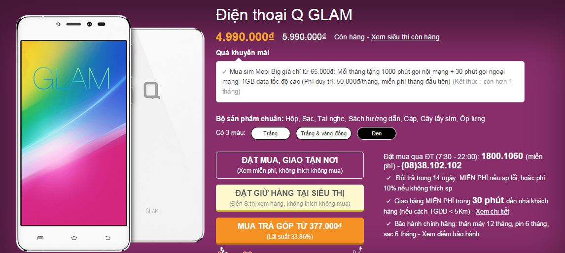 Q GLAM được giảm giá cực sốc