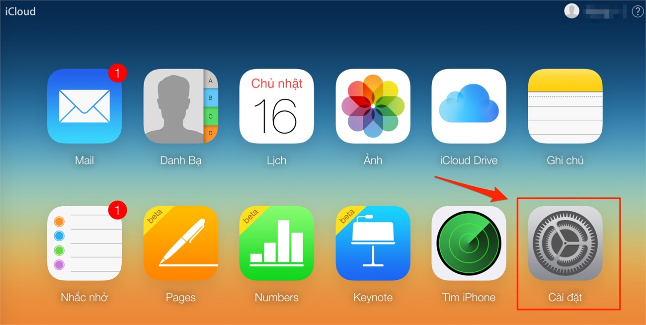 Chọn Cài đặt Chọn Cài đặt