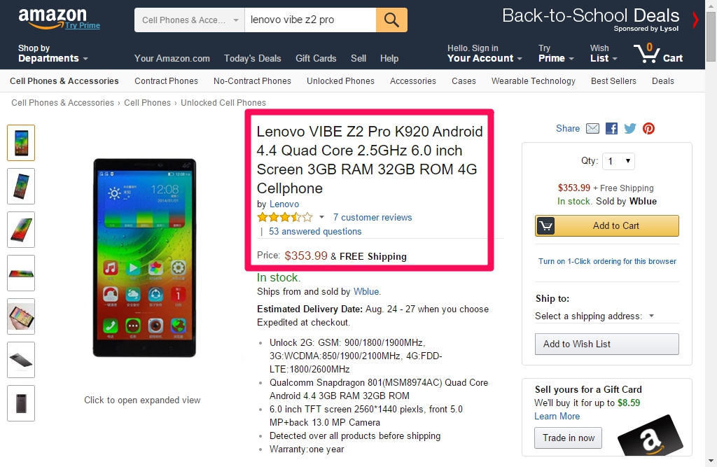 Lenovo VIBE Z2 Pro Lenovo VIBE Z2 Pro