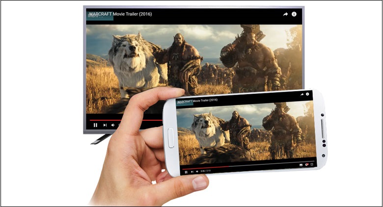 Cách chia sẻ video YouTube từ điện thoại, máy tính bảng, laptop lên Smart tivi Samsung, LG, Sony > Sau khi thiết bị kết nối, video sẽ phát trên tivi của bạn.