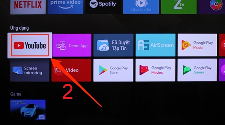 Cách chia sẻ video YouTube từ điện thoại, máy tính bảng, laptop lên Smart tivi Samsung, LG, Sony > Sau đó, tìm đến mục 