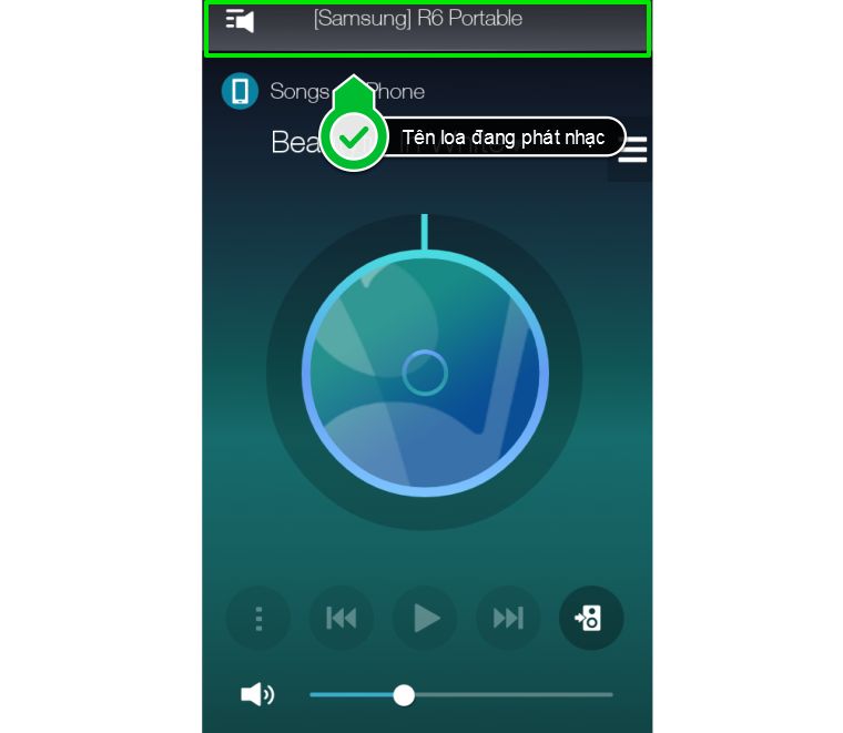 Cách kết nối điện thoại, máy tính bảng với loa không dây Samsung 360 bằng wifi > Chọn bài hát và phát