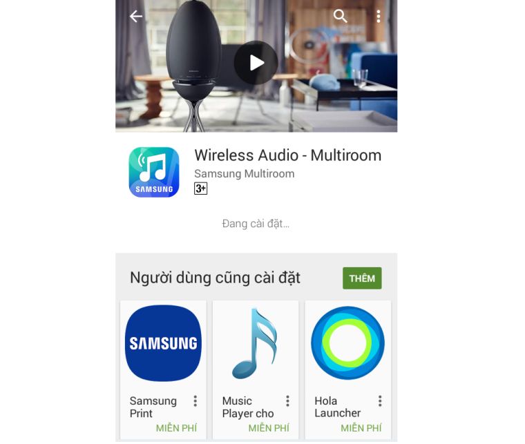 Cách kết nối điện thoại, máy tính bảng với loa không dây Samsung 360 bằng wifi > Giao diện cài đặt Samsung Multiroom