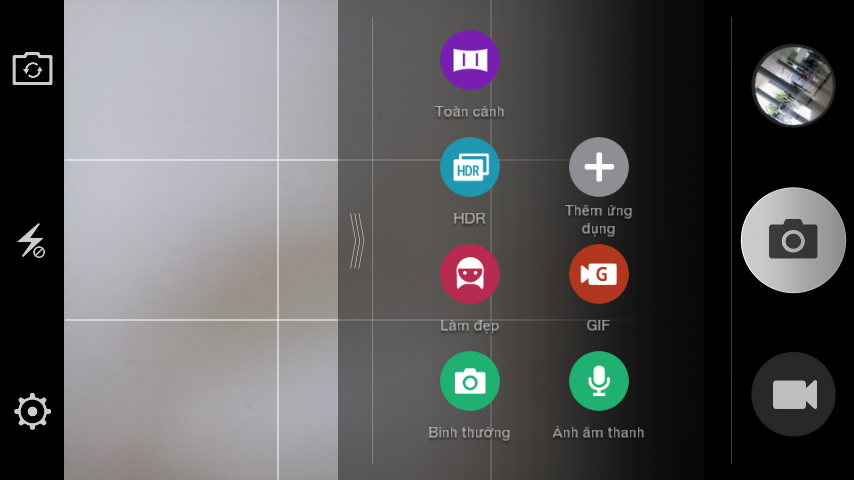 giao diện chụp ảnh