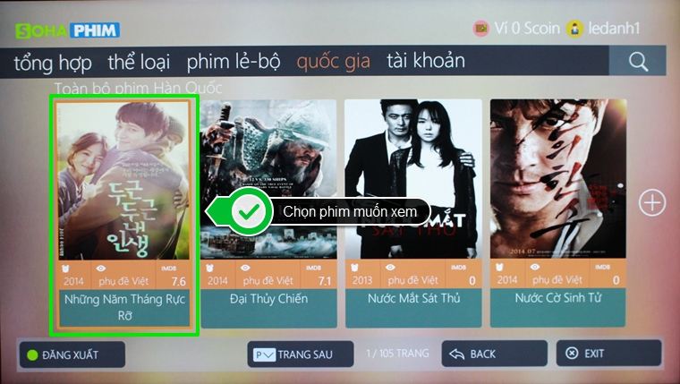 Chọn phim muốn xem