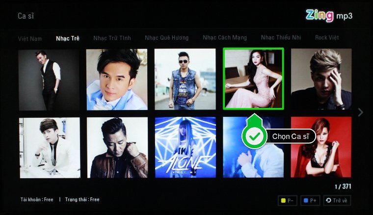 Chọn Ca sĩ yêu thích