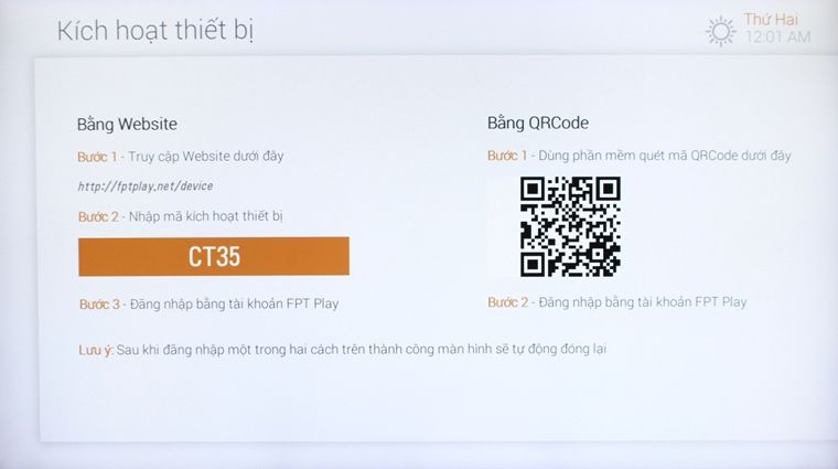 Cách sử dụng ứng dụng FPT Play trên Smart tivi LG hệ điều hành NetCast > Hướng dẫn kích hoạt tài khoản của ứng dụng