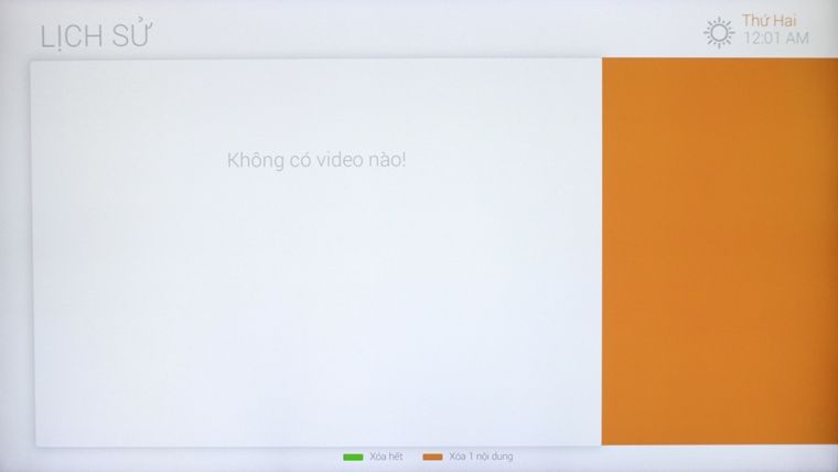 Cách sử dụng ứng dụng FPT Play trên Smart tivi LG hệ điều hành NetCast > Tất cả video đã được Xóa hết