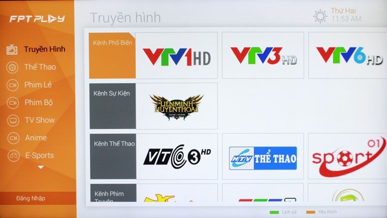 Cách sử dụng ứng dụng FPT Play trên Smart tivi LG hệ điều hành NetCast > Giao diện của FPT Play
