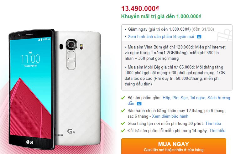 LG G4 vỏ nhựa giảm giá
