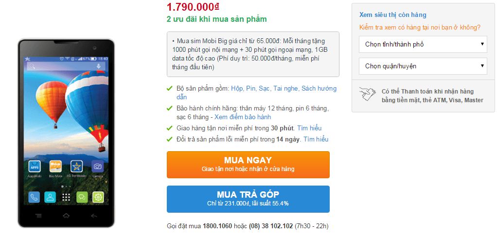 Mobiistar Lai Zoro lên kệ Thegioididong