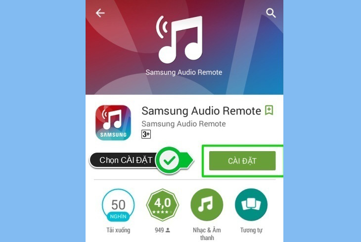 Tải ứng dụng Samsung Audio Remote
