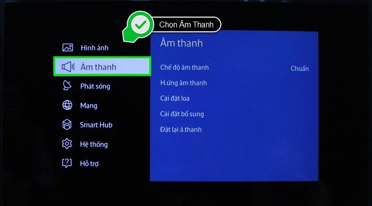 Chọn mục Âm thanh