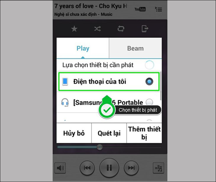 chọn Thiết bị cần phát