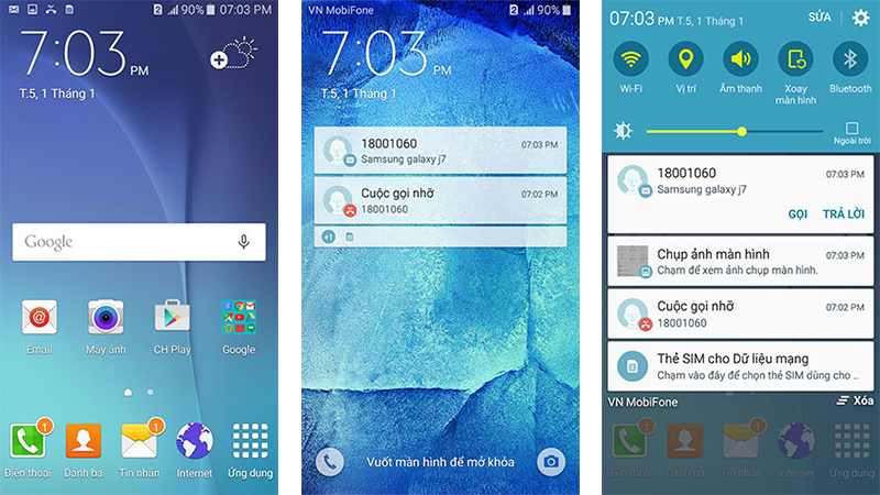 Giao diện sử dụng Galaxy J7 Giao diện sử dụng Galaxy J7